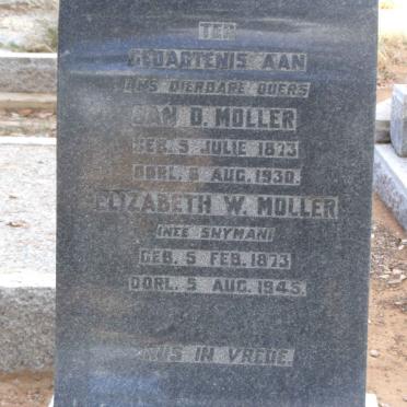 MOLLER Jan D. 1873-1930 &amp; Elizabeth W. SNYMAN 1873-1945