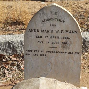 MANS Anna Maria W.F. 1866-1910