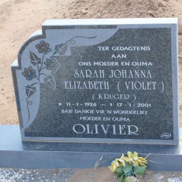 OLIVIER Sarah Johanna Elizabeth nee KRUGER 1926-2001