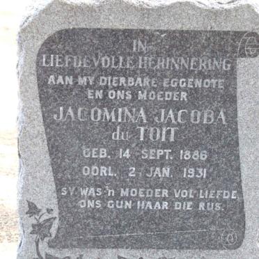 TOIT Jacomina Jacoba, du 1886-1931