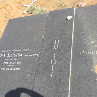 TOIT Jannie Cornelius, du 1928-1979 &amp; Anna Louisa JACOBS 1927-2011