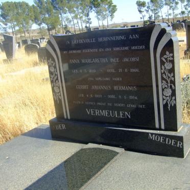 VERMEULEN Gerrit Johannes Hermanus 1900-1984 &amp; Anna Margaretha JACOBS 1899-1966