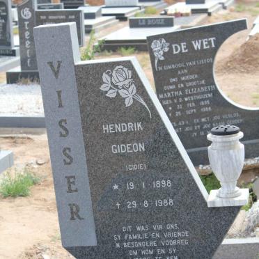 VISSER Hendrik Gideon 1898-1988