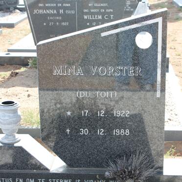 VORSTER Mina nee DU TOIT 1922-1988