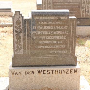 WESTHUYZEN Beatrix Hendrika, van der nee VOS 1878-1954