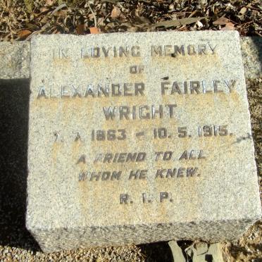 WRIGHT Alexander Fairley 1863-1915