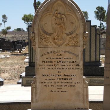 WESTHUIZEN Petrus, v.d -1916 &amp; Margaretha Johanna STEENKAMP - 1922