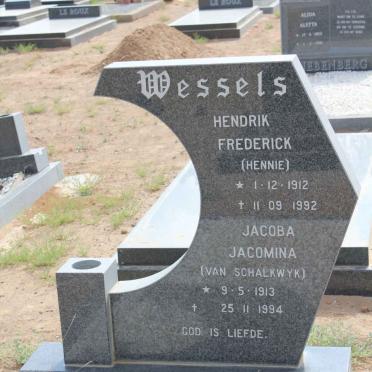 WESSELS Hendrik Frederick 1912-1992 &amp; Jacoba Jacomina VAN SCHALKWYK 1913-1994
