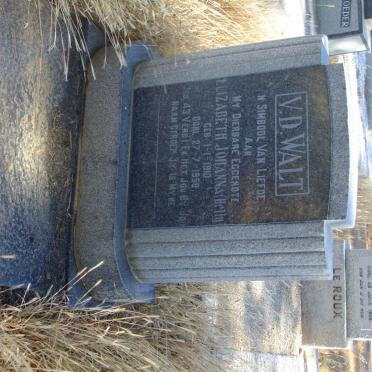 WALT Elizabeth Johanna, v.d. 1910-1958