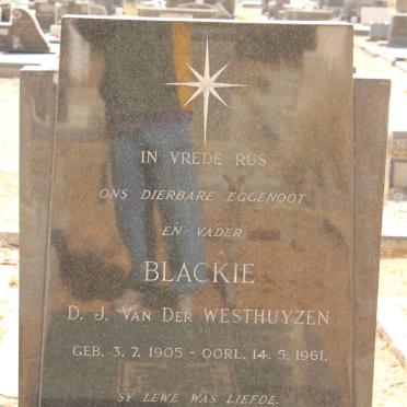 WESTHUYZEN D.J., van der 1905-1961