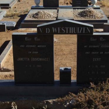 WESTHUIZEN Gert, v.d. 1900-1976 &amp; Janetta DUVENHAGE 1903-
