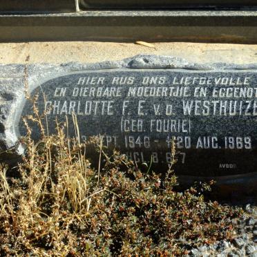 WESTHUIZEN Charlotte F.E., v.d. nee FOURIE 1946-1969