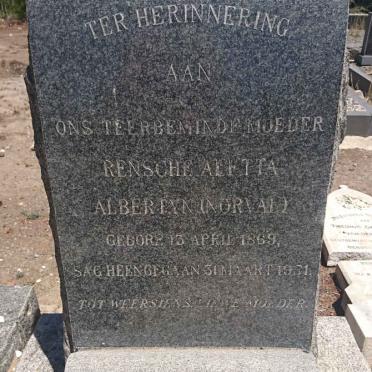 ALBERTYN Rensche Aletta nee NORVAL 1869-1951