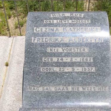 ALBERTYN Gezina Katherina Fredrika nee VORSTER 1862-1937