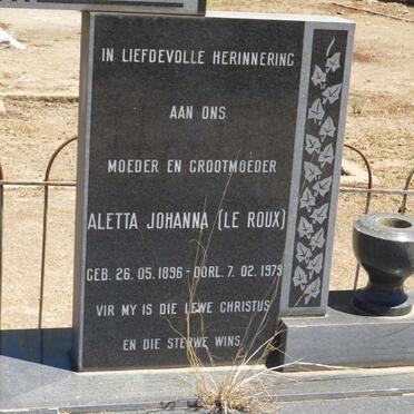 ALBERTYN Norman Henry 1884-1968 &amp; Aletta Johanna LE ROUX 1896-1979