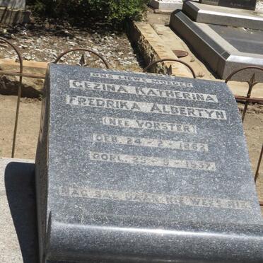 ALBERTYN Frederick Jacobus 1859-19?4 &amp; Gezina Katherina Fredrika VORSTER 1862-1937