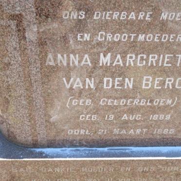 BERG Anna Margrietha, van den nee GELDERBLOEM 1889-1985