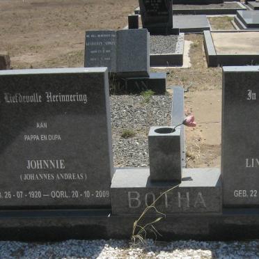 BOTHA Johannes Andreas 1920-2009 &amp; Linda DU PLESSIS 1920-2009