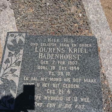 BADENHORST Lourens Kriel 1907-1944