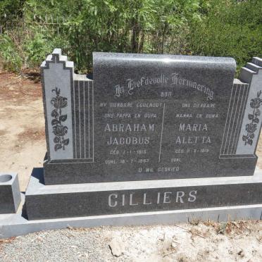 CILLIERS Abraham Jacobus 1915-1987 &amp; Maria Aletta 1919-