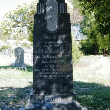 CLOETE Hester Cornelia nee DU PLESSIS 1876-1960