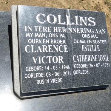 COLLINS Clarence Victor 1946-2016 &amp; Estelle Catherine Ionie 1951-