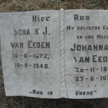 EEDEN Schalk J., van 1872-1948 &amp; Johanna M. 1868-1933