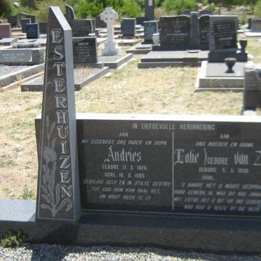 ESTERHUIZEN Andries 1926-1985 &amp; Lalie VAN ZYL 1930-