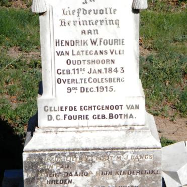 FOURIE Hendrik W. 1843-1915
