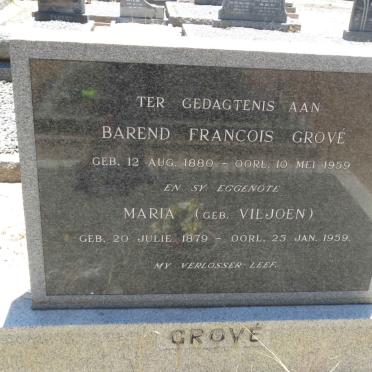 GROVÉ Barend Francois 1880-1959 &amp; Maria VILJOEN 1879-1959