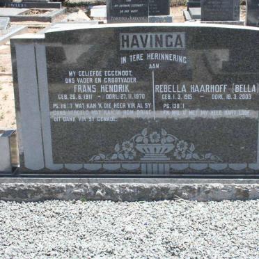 HAVINGA Frans Hendrik 1911-1970 &amp; Rebella HAARHOFF 1915-2003