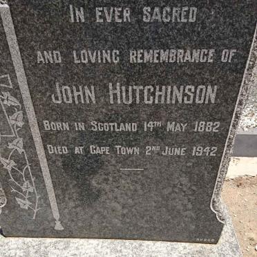 HUTCHINSON John 1882-1942