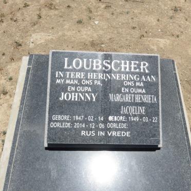 LOUBSCHER Johnny 1947-2014 &amp; Margaret Henrieta Jacqeline 1949-