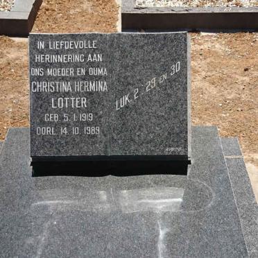 LOTTER Christina Hermina 1919-1989