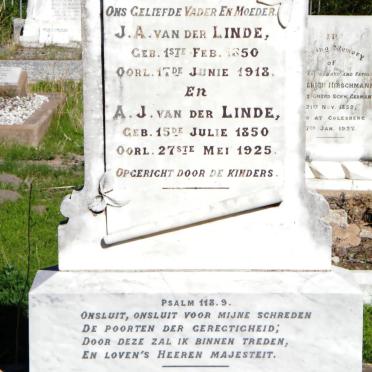 LINDE J.A., van der 1850-1918 &amp; A.J. 1850-1925