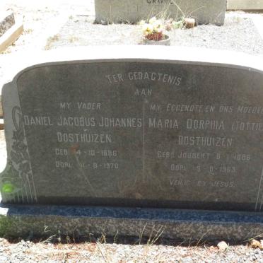 OOSTHUIZEN Daniel Jacobus Johannes 1886-1970 &amp; Maria Dorphia JOUBERT 1886-1963
