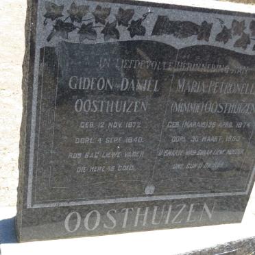 OOSTHUIZEN Gideon Daniel 1872-1940 &amp; Maria Petronella MARAIS 1874-1953
