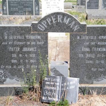 OPPERMAN Pieter Johannes 1898-1964 &amp; Anna Fransina KRIEL 1900-1981 :: BUYS Johanna B. nee OPPERMAN 1924-2002