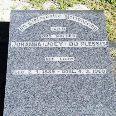 PLESSIS Johanna, du nee LOUW 1889-1968