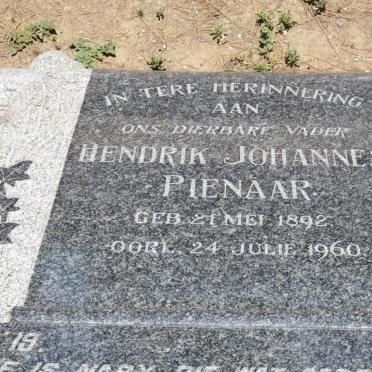 PIENAAR Hendrik Johannes 1892-1960