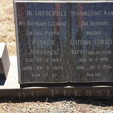 PLESSIS Petrus Johannes, du 1893-1970 &amp; Catrina Cornelia GELDERBLOM 1898-1994