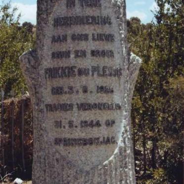 PLESSIS Frikkie, du 1926-1944