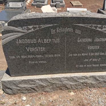 VORSTER Jacobus Albertus 1864-1954 &amp; Catherina Joachamina V.D. MERWE 1869-1944