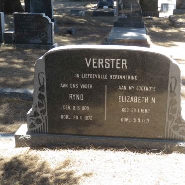 VERSTER Ryno 1879-1972 &amp; Elizabeth M. 1882-1971