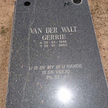 WALT Gerrie, van der 1946-2003