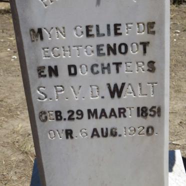 WALT S.P., v.d. 1851-1920 &amp; M.M. 1852-1932 :: V.D. WALT Bettie 1886-1921 :: V.D. WALT Johanna 1895-1920