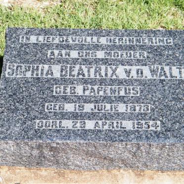 WALT Sophia Beatrix, v.d. nee PAPENFUS 1873-1954