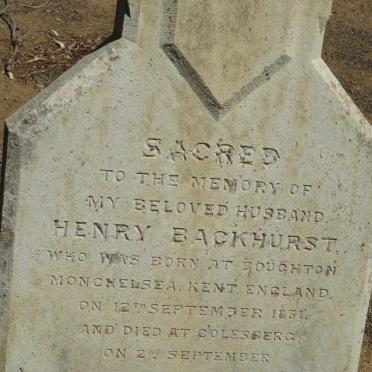 BACKHURST Henry 1831-1879