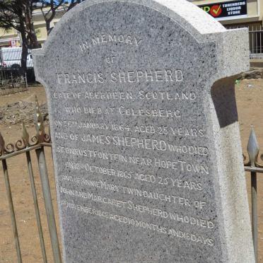 SHEPHERD Francis -1864 :: SHEPHERD James -1865 :: SHEPHERD Annie Mary -1868