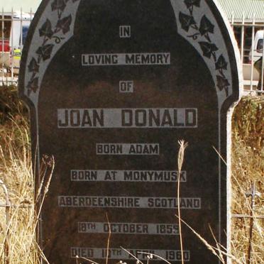 DONALD Joan nee ADAM 1859-1960